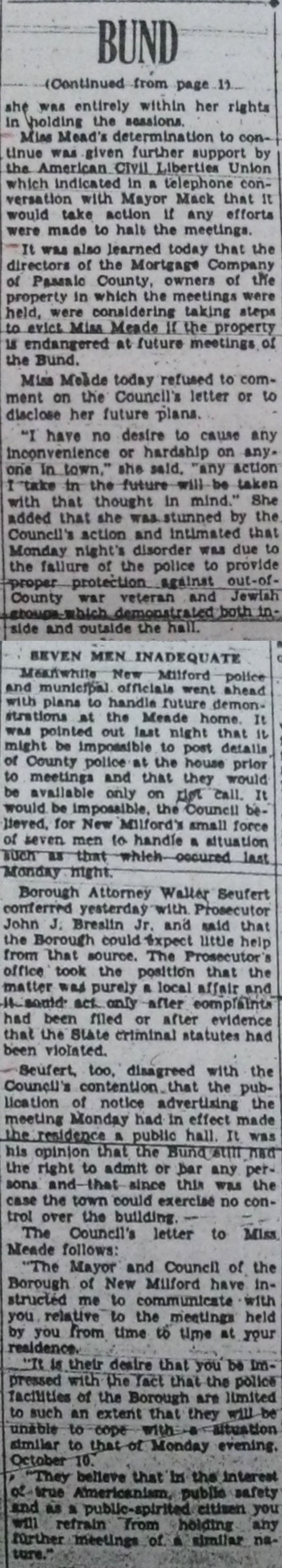 The Bergen Evening Record October 12, 1938 Page 2 Continued from Front Page